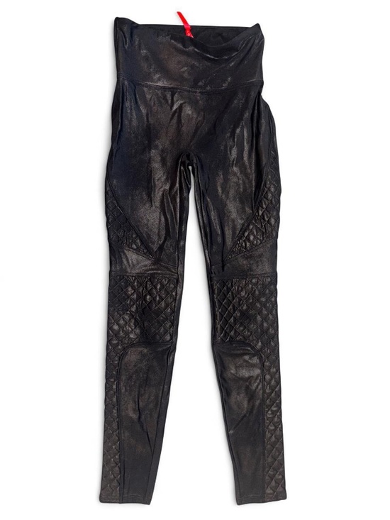 SPANX Pants - SPANX Black Quilted High-Waist Faux Leather-Effect Leggings